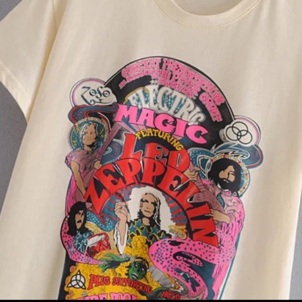 🎸🎶LED ZEPPELIN MAGIC SPELL BOHO GYPSY TOP~M~NWT - Picture 8 of 8